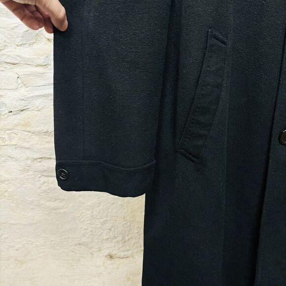 Vintage 60s Hart Schaffner Marx 100% Cashmere Silver Trumpeter Overcoat 42R 44R - Picture 4 of 10